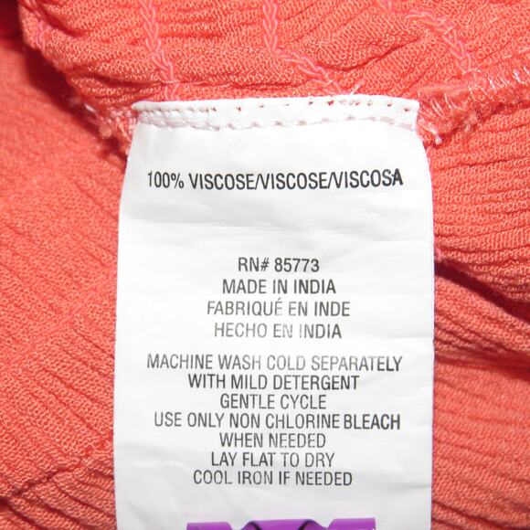 O’Neill Hot Coral Dallas Smocked Sleeveless V-Neck Ruffle Hem Dress - Picture 10 of 10